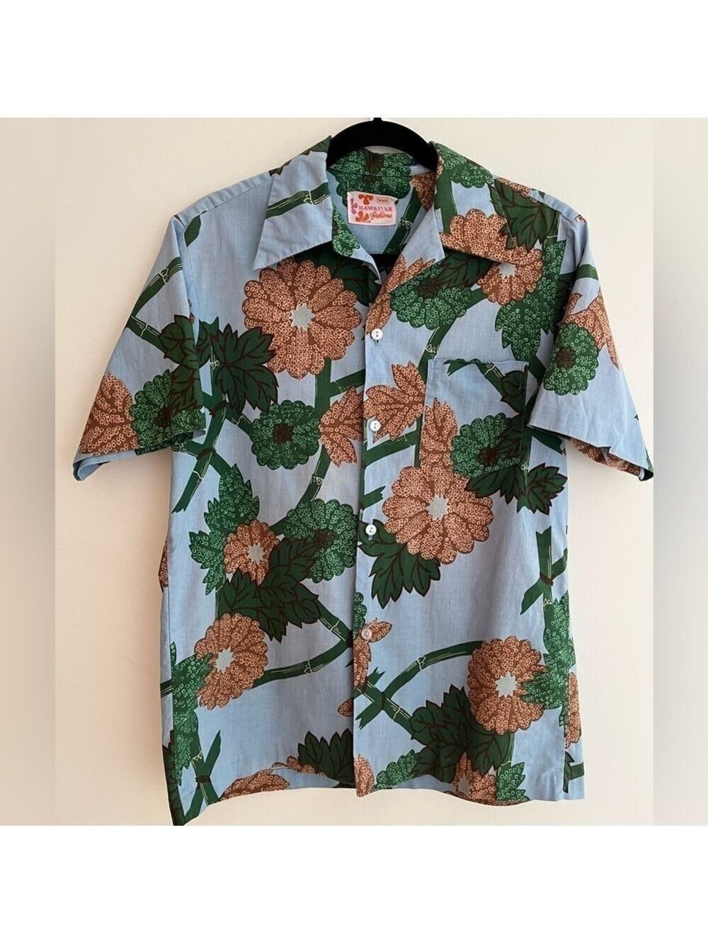 SEARS HAWAIIAN FASHIONS Vintage Men's Short Sleeve Button Front Shirt Resortwear